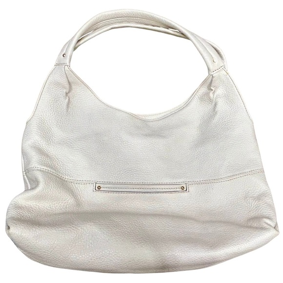 Michael Kors White Pebbled Leather Hobo Shoulder Bag - Picture 8 of 11